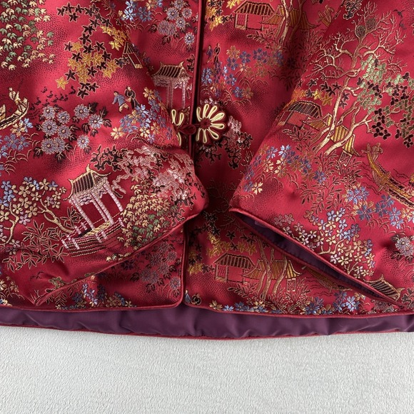 Kat Street Vintage Made in Hong Kong Chinese Asian Red Satin Jacket  Women's XL - Picture 5 of 13